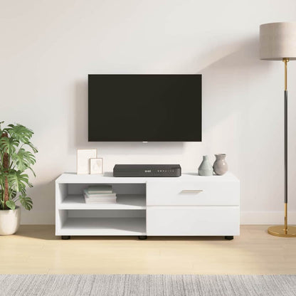 TV-skap med skuff Hvit 100.5 x 39 x 30 cm Konstruert tre