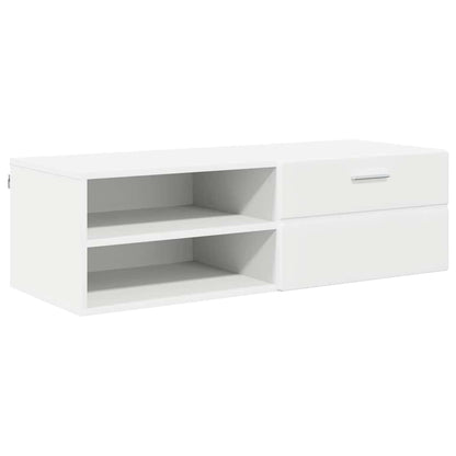 TV-skap med skuff Hvit 100.5 x 39 x 30 cm Konstruert tre