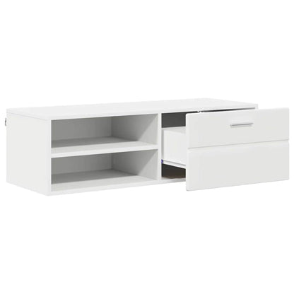TV-skap med skuff Hvit 100.5 x 39 x 30 cm Konstruert tre