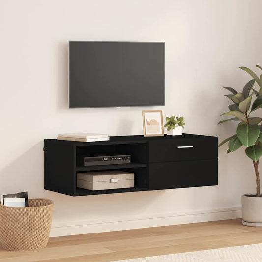 TV-skap med skuff Svart 100.5 x 39 x 30 cm Konstruert tre