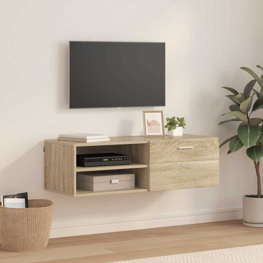TV-skap med skuff Sonoma eik 100.5 x 39 x 30 cm Konstruert tre