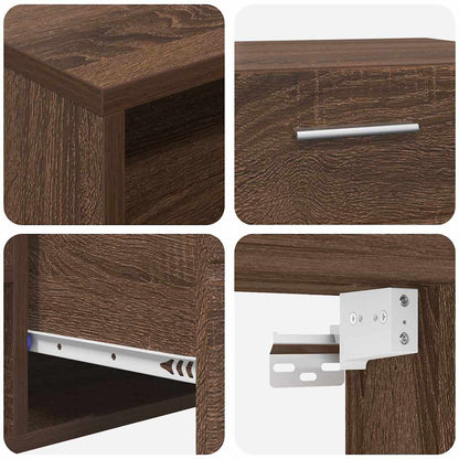 TV-skap med skuff brun eik 100.5 x 39 x 30 cm Konstruert tre