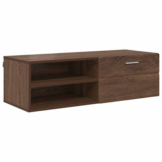 TV-skap med skuff brun eik 100.5 x 39 x 30 cm Konstruert tre