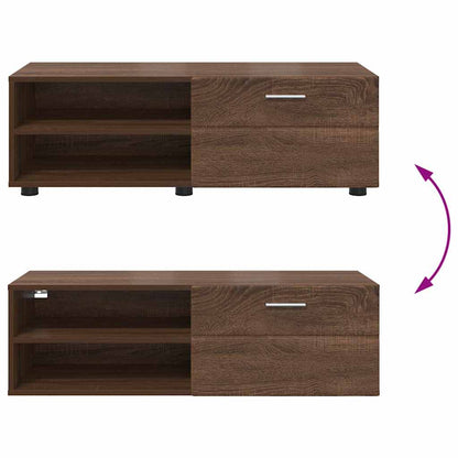 TV-skap med skuff brun eik 100.5 x 39 x 30 cm Konstruert tre