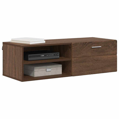 TV-skap med skuff brun eik 100.5 x 39 x 30 cm Konstruert tre