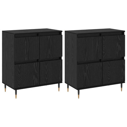 Skap 2 pcs Svart eik 120 x 35 x 70 cm Konstruert tre