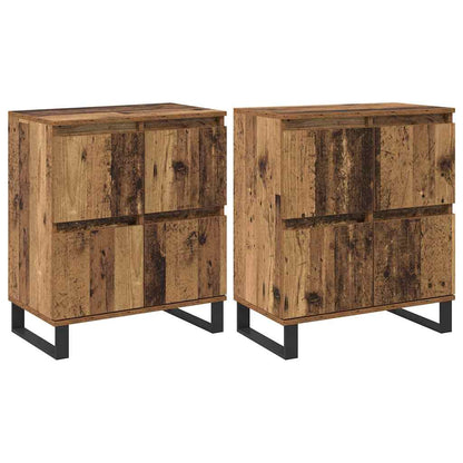 Skap 2 pcs Gammelt tre 120 x 35 x 70 cm Konstruert tre