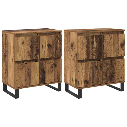 Skap 2 pcs Gammelt tre 120 x 35 x 70 cm Konstruert tre