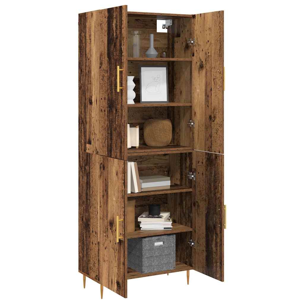 Høyskap Gammelt tre 69.5 x 34 x 180 cm Konstruert tre