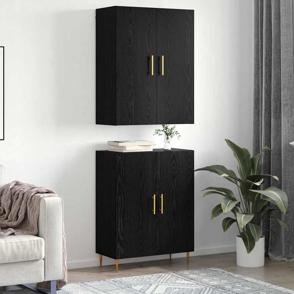 Høyskap Svart eik 69.5 x 34 x 180 cm Konstruert tre