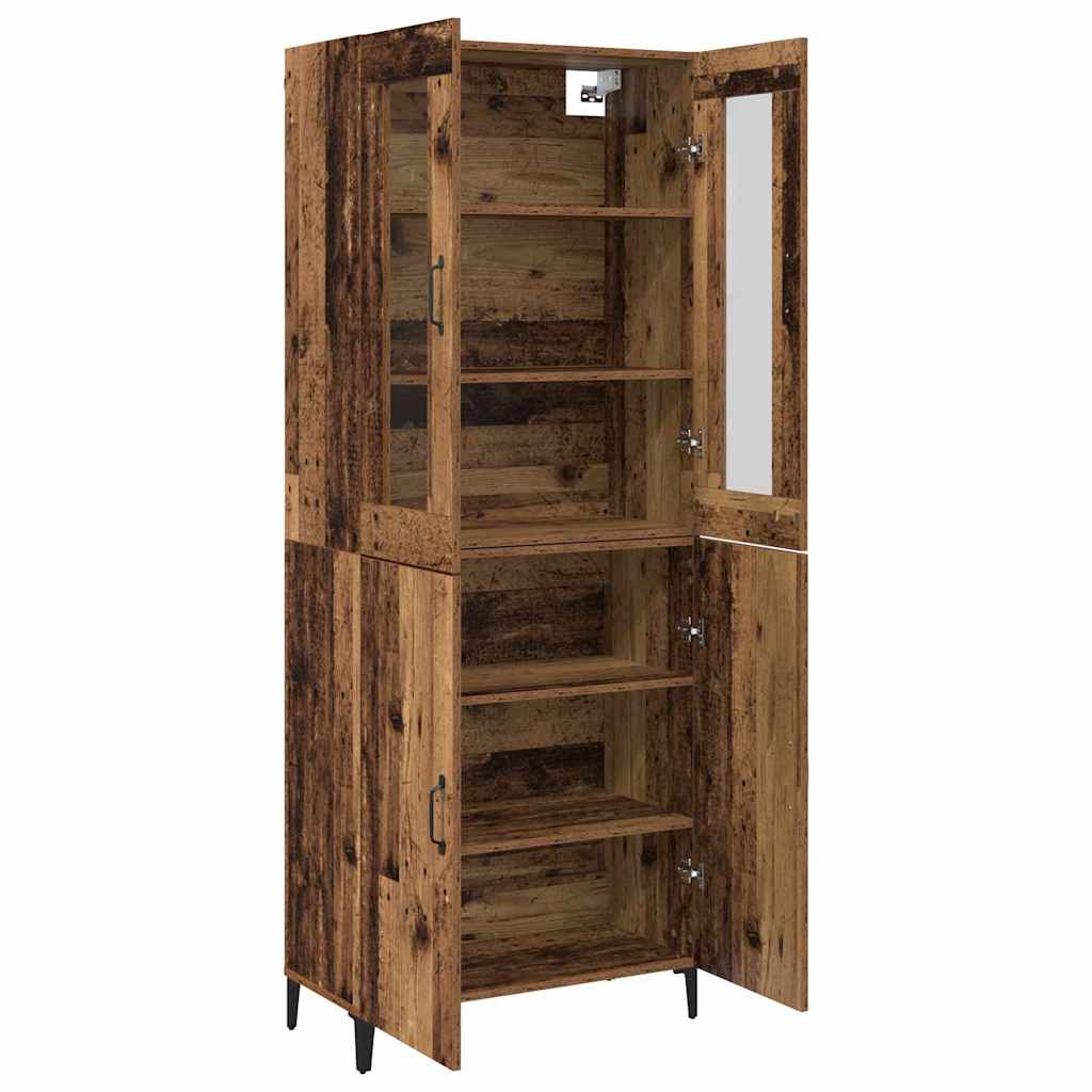 Høyskap 2 pcs Gammelt tre 69.5 x 34 x 180 cm Konstruert tre