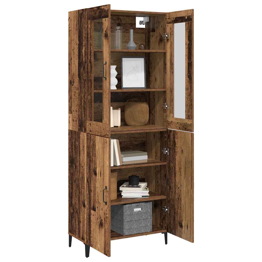 Høyskap 2 pcs Gammelt tre 69.5 x 34 x 180 cm Konstruert tre