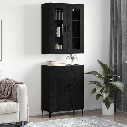 Høyskap 2 pcs Svart eik 69.5 x 34 x 180 cm Konstruert tre