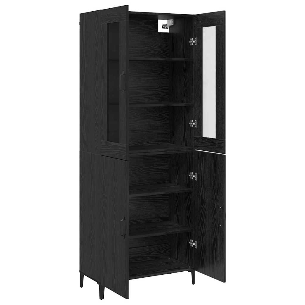 Høyskap 2 pcs Svart eik 69.5 x 34 x 180 cm Konstruert tre
