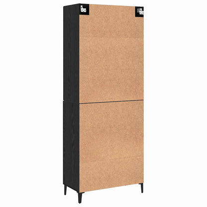 Høyskap 2 pcs Svart eik 69.5 x 34 x 180 cm Konstruert tre