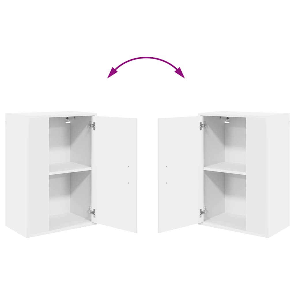 4-delt TV-skapsett Veggmontert 4 pcs Hvit Konstruert tre