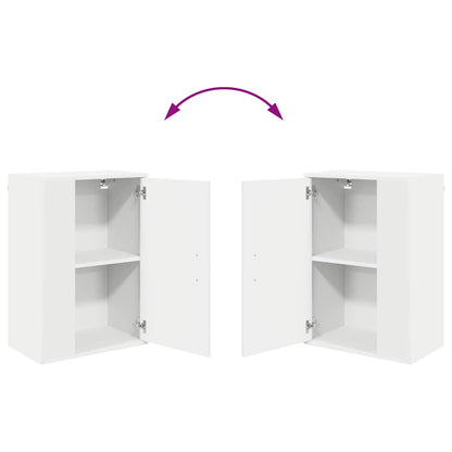 4-delt TV-skapsett Veggmontert 4 pcs Hvit Konstruert tre