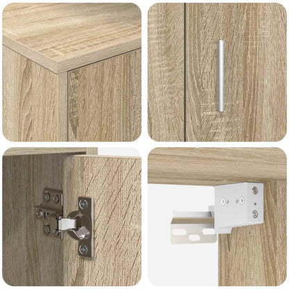 4-delt TV-skapsett Veggmontert 4 pcs Sonoma eik Konstruert tre