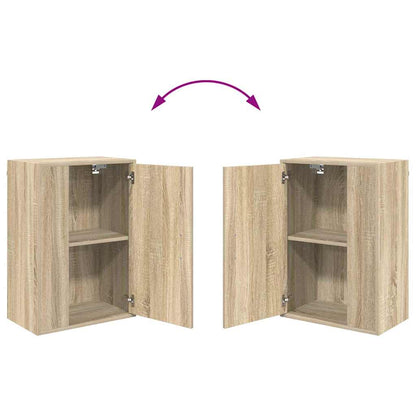 4-delt TV-skapsett Veggmontert 4 pcs Sonoma eik Konstruert tre