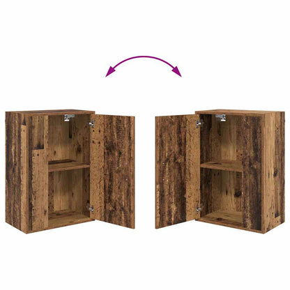 4-delt TV-skapsett Veggmontert 4 pcs Gammelt tre Konstruert tre