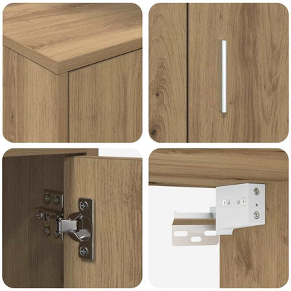 4-delt TV-skapsett Veggmontert 4 pcs artisan eik Konstruert tre