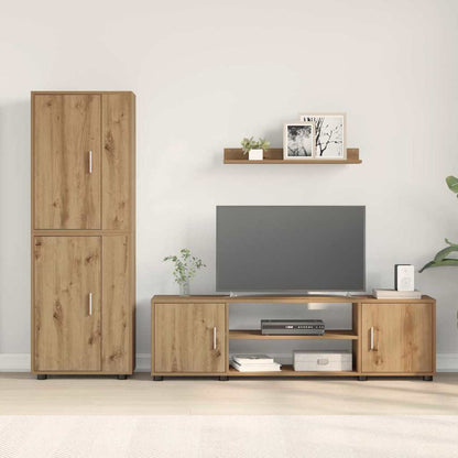 4-delt TV-skapsett Veggmontert 4 pcs artisan eik Konstruert tre