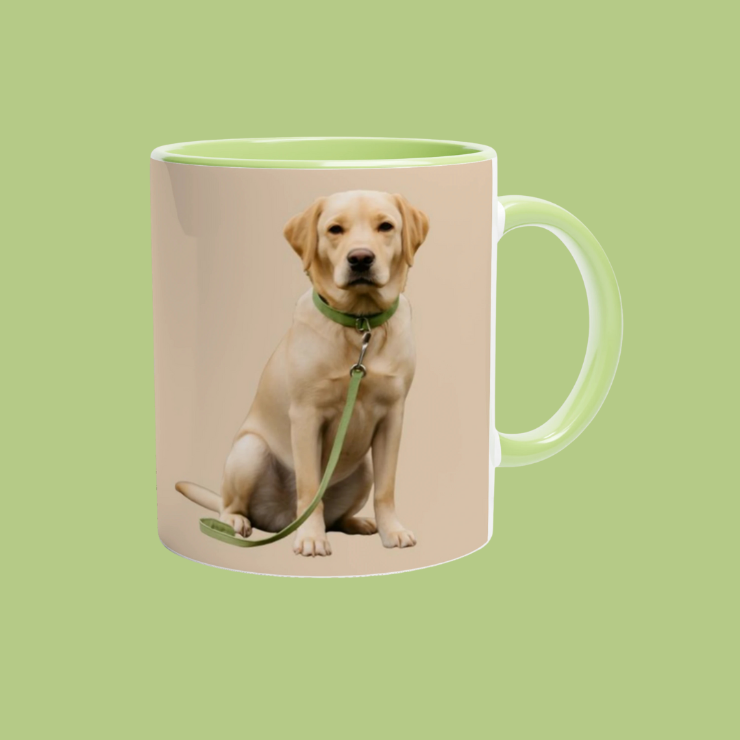 Keramisk krus 325 ml - farget innside og hank