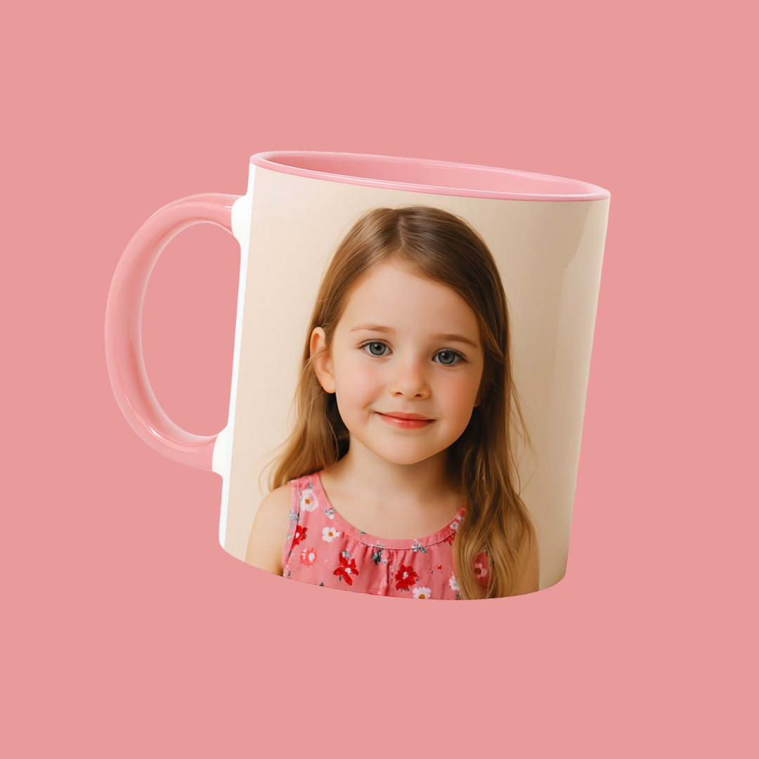 Keramisk krus 325 ml - farget innside og hank