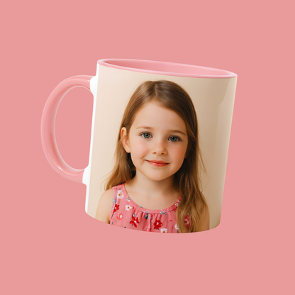 Keramisk krus 325 ml - farget innside og hank