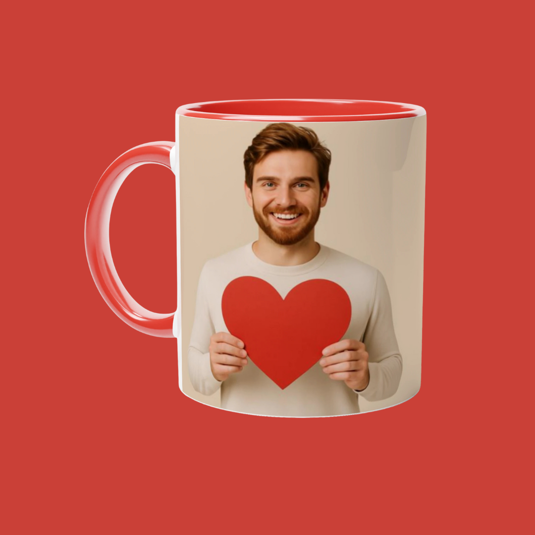 Keramisk krus 325 ml - farget innside og hank