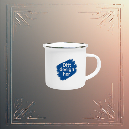 Hvitt emaljekrus - 355 ml