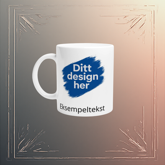 Hvitt keramisk krus - 325 ml