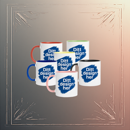 Keramisk krus 325 ml - farget innside og hank