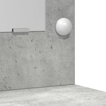 2-delt sminkebordsett med LED Betonggrå Konstruert Tre