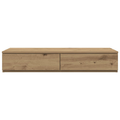 Seng med Skuffer i Håndlaget Eik 100x36,5x16,5 cm i Konstruert Tre