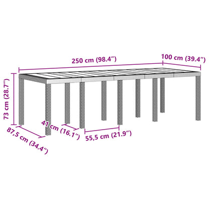 Hage Spisebord Set Sett med 9 Hvit PE Rattan Ergonomisk