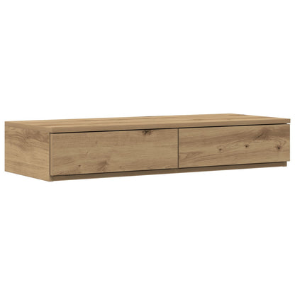 Seng med Skuffer i Håndlaget Eik 100x36,5x16,5 cm i Konstruert Tre
