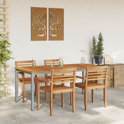 Hagebord 180x90x75 cm Solid Akasietre og Metall