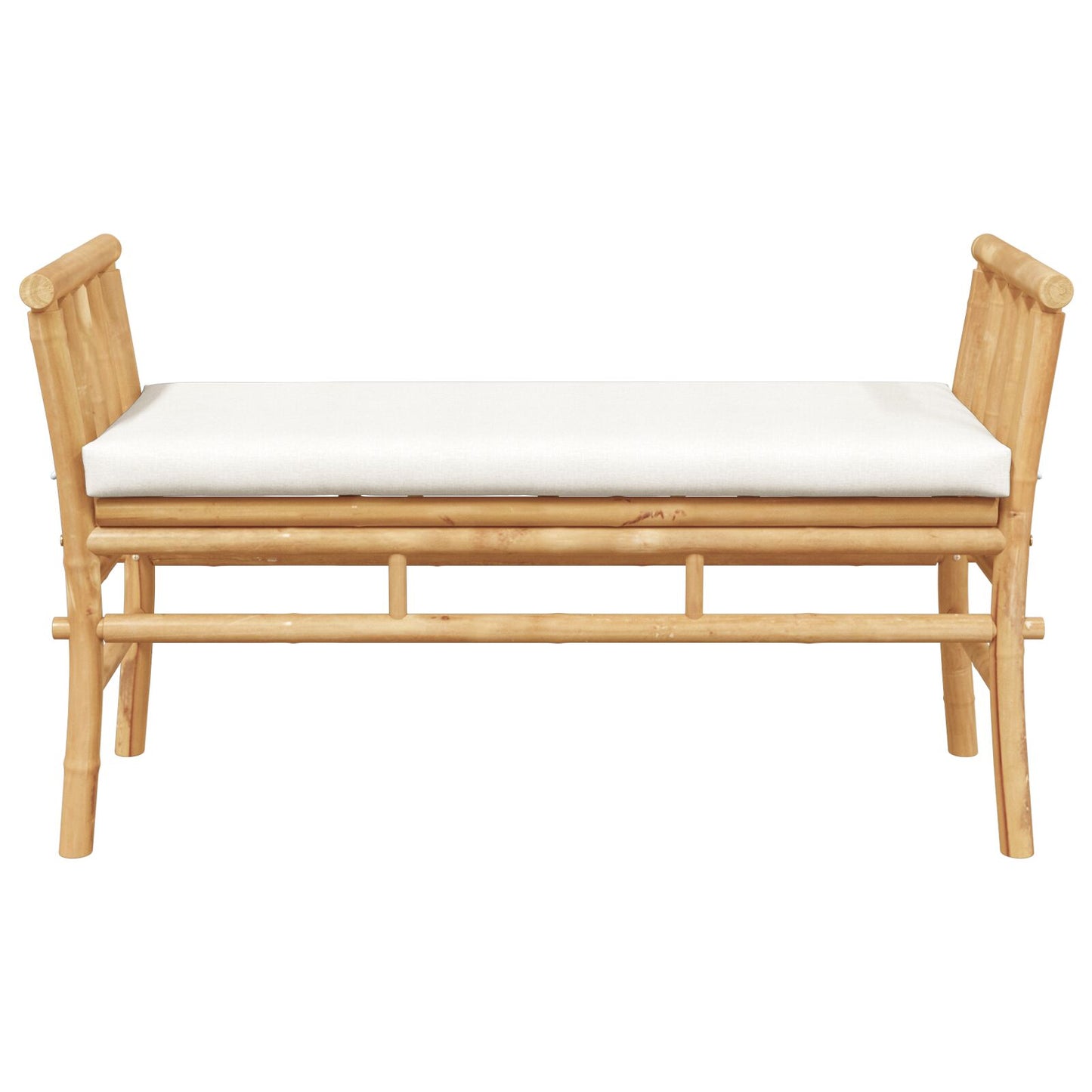 Hagebenk med puter 110 cm i bambus