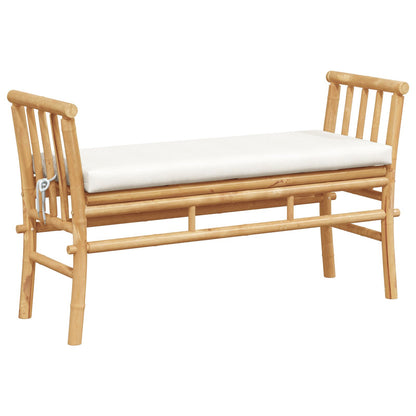 Hagebenk med puter 110 cm i bambus