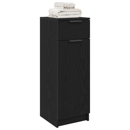 Baderomskap Svart Eik 32x34x90 cm Konstruert Tre
