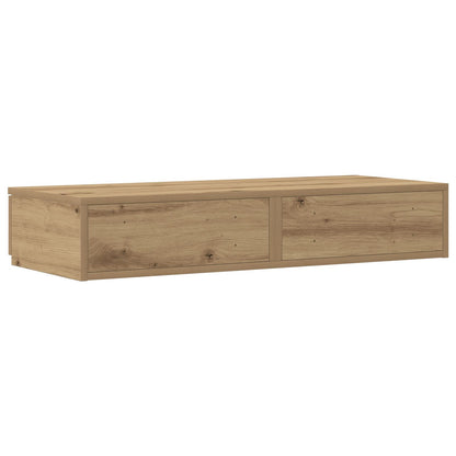 Seng med Skuffer i Håndlaget Eik 100x36,5x16,5 cm i Konstruert Tre