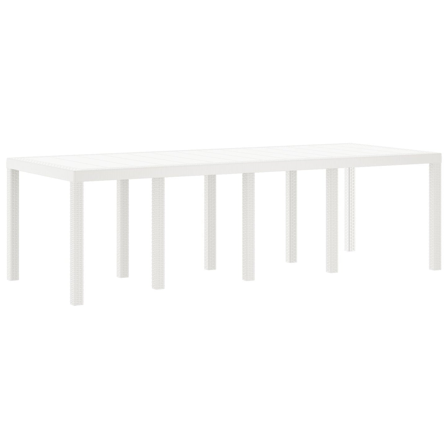 Hage Spisebord Set Sett med 9 Hvit PE Rattan Ergonomisk