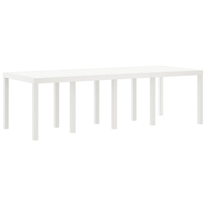 Hage Spisebord Set Sett med 9 Hvit PE Rattan Ergonomisk