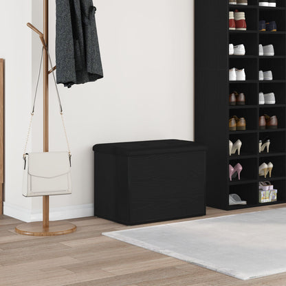 Oppbevaringsbenk Svart Eik 60x40x45 cm Konstruert Tre