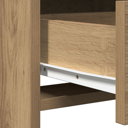 2-delt sminkebordsett med LED Artisan eikefiner