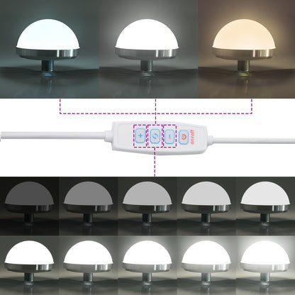 2-delt sminkebordsett med LED Artisan eikefiner