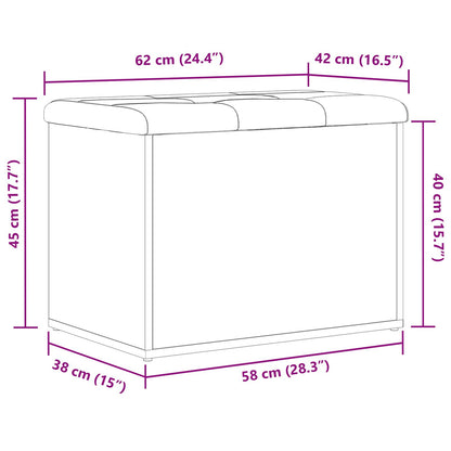 Oppbevaringsbenk Svart Eik 60x40x45 cm Konstruert Tre