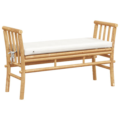 Hagebenk med puter 110 cm i bambus