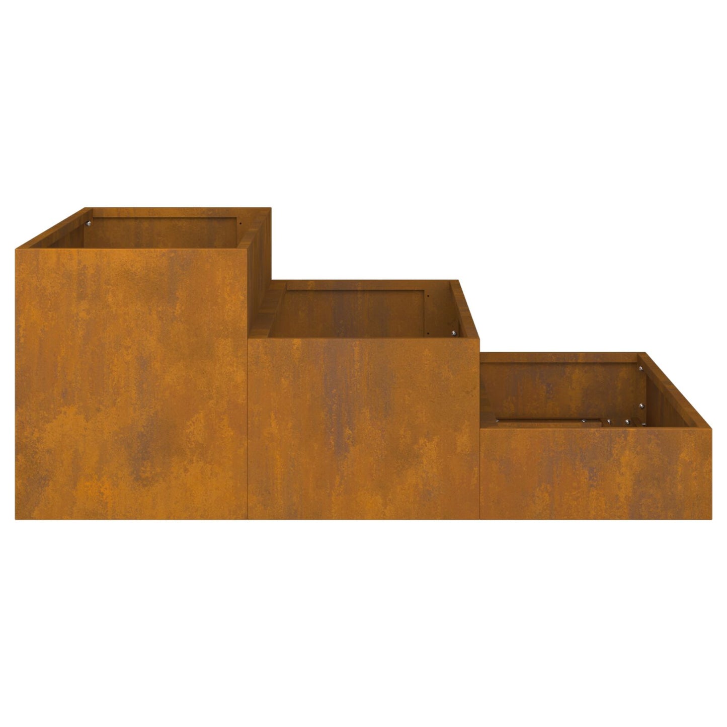 hagekasse 3-tier 90x90x35 cm værbestandig stål